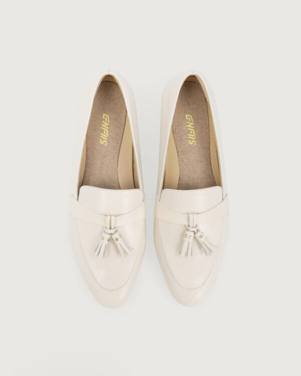 Off White Loafer Flats - Image 5