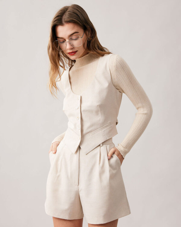 Apricot High Waisted Wide Leg Shorts