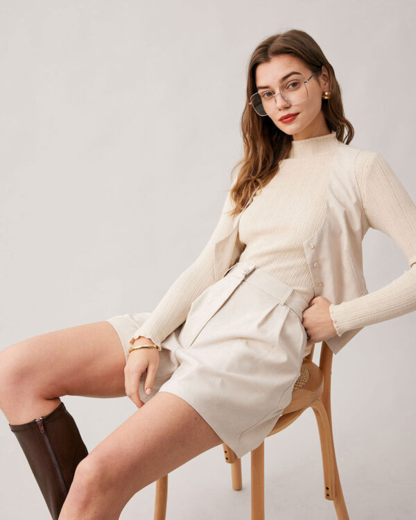 Apricot High Waisted Wide Leg Shorts - Image 5