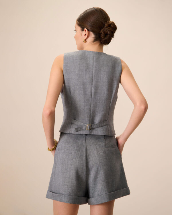 Blue High-Waisted Pleated Shorts - Image 12