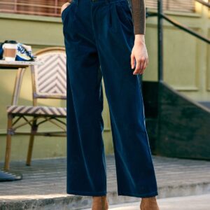 High Waisted Pleated Wide Leg Pants