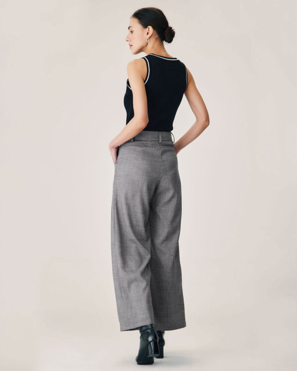 Grey Natural Waisted Straight Pants - Image 4