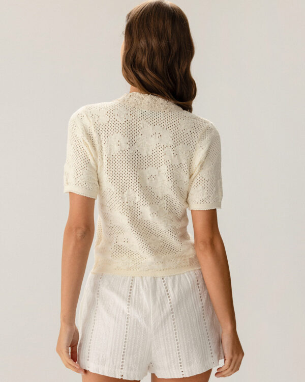 White Elastic Waist Pocket Shorts - Image 4