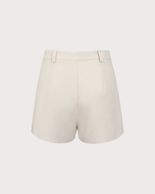Beige Striped Pocket Shorts - Image 5