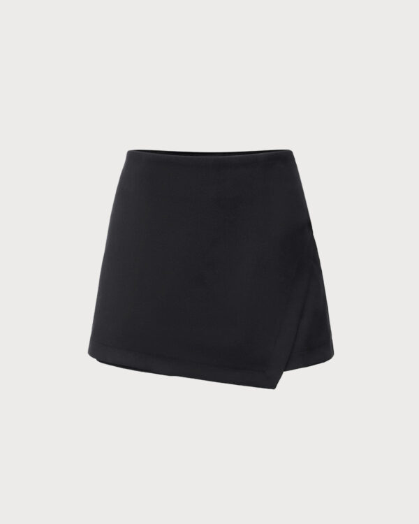 Black Wrap Zipper Skort - Image 4